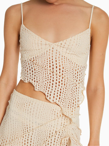 Rustic strappy crop top with